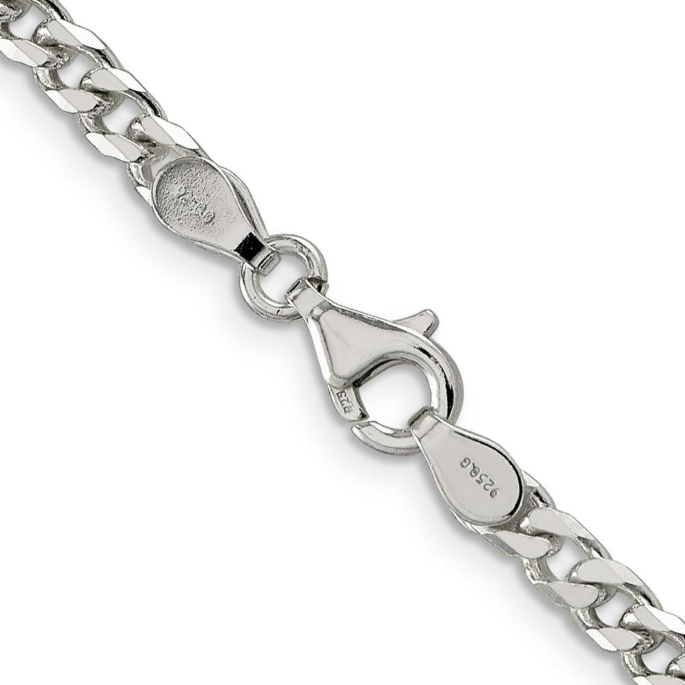 Sterling Silver Polished 3.5mm Curb Chain Necklace - 36 Inches Long by Lumare Gioia