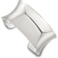 Sterling Silver Polished 30mm Concave Cuff Bangle - Sleek & Stylish by Lumare Gioia
