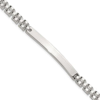 Sterling Silver Polished 4.7mm Fancy Link 8" Men's ID Bracelet - Engravable Bar Design by Lumare Gioia
