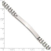 Sterling Silver Polished 4.7mm Fancy Link 8" Men's ID Bracelet - Engravable Bar Design by Lumare Gioia