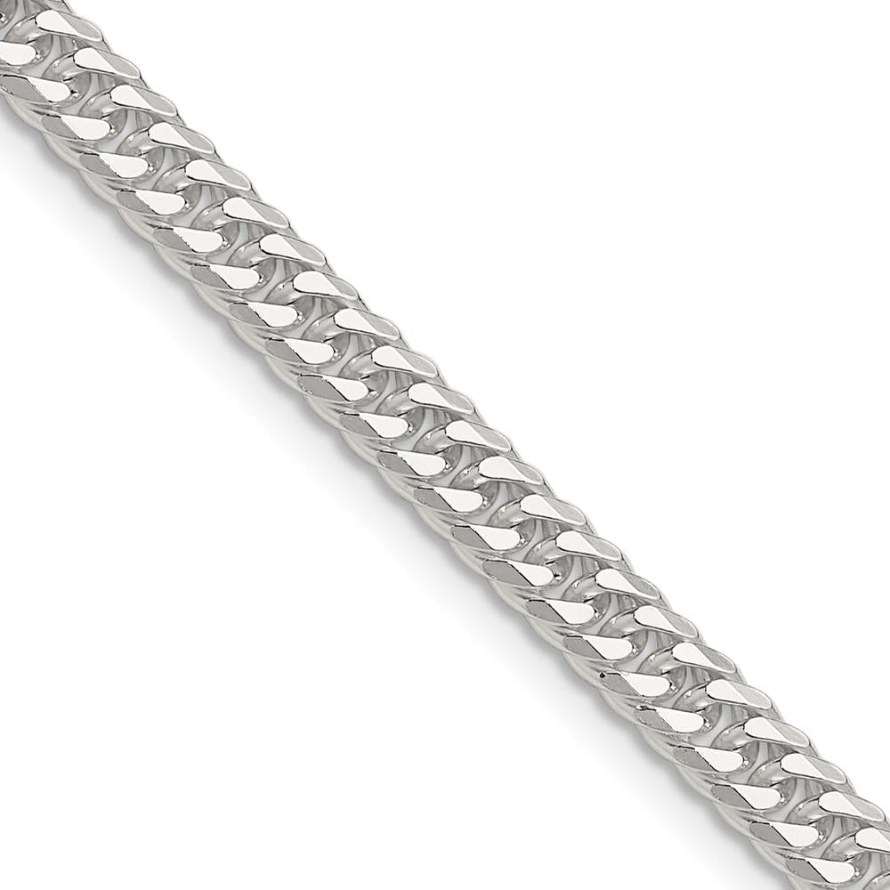 Sterling Silver Polished 4.8mm Double Diamond-Cut Curb Chain - 22 Inch Length by Lumare Gioia