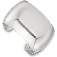 Sterling Silver Polished 40mm Domed Cuff Bangle - Timeless Elegance by Lumare Gioia