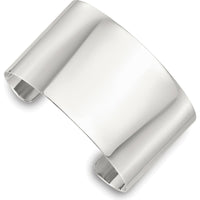 Sterling Silver Polished 40mm Flat Cuff Bangle by Lumare Gioia