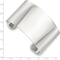 Sterling Silver Polished 40mm Flat Cuff Bangle by Lumare Gioia