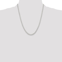 Sterling Silver Polished 4mm Round Box Chain Necklace - 22 Inches by Lumare Gioia