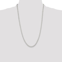 Sterling Silver Polished 4mm Round Box Chain Necklace - 26 Inches by Lumare Gioia