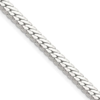Sterling Silver Polished 5.1mm Double Oval Flat Curb Chain Necklace - 22 inches by Lumare Gioia