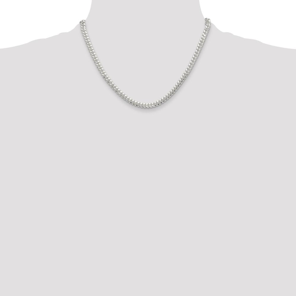 Sterling Silver Polished 5.7mm Domed Curb Chain Necklace - 18 inches by Lumare Gioia