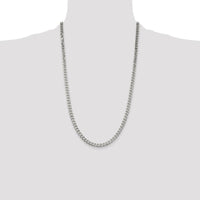 Sterling Silver Polished 5mm Curb Chain Necklace - 26 inches by Lumare Gioia