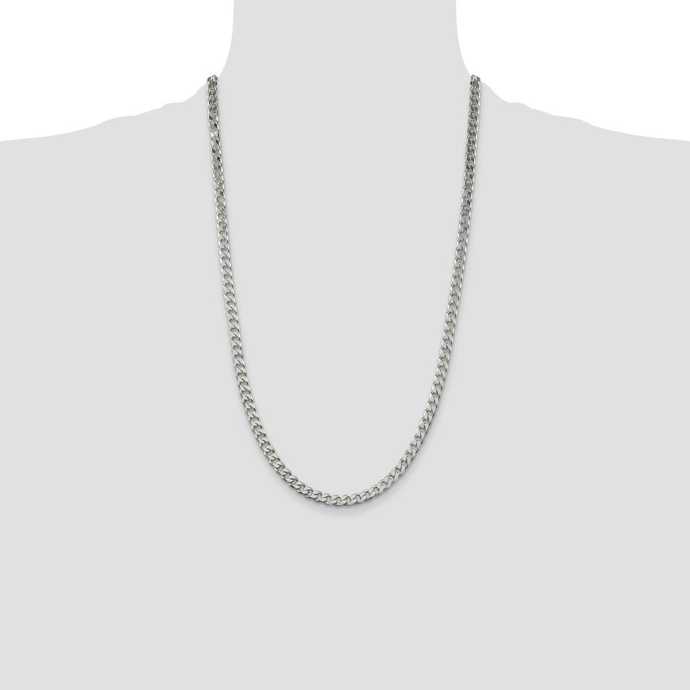 Sterling Silver Polished 5mm Curb Chain Necklace - 26 inches by Lumare Gioia