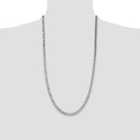 Sterling Silver Polished 5mm Curb Chain Necklace - 28 Inches by Lumare Gioia