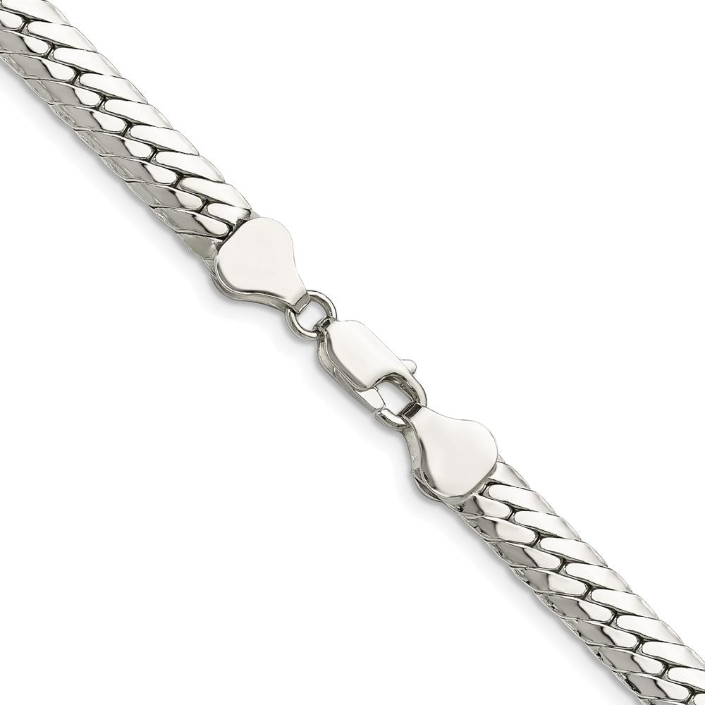 Sterling Silver Polished 6.25mm Curb Link Chain Necklace - 20 inches by Lumare Gioia