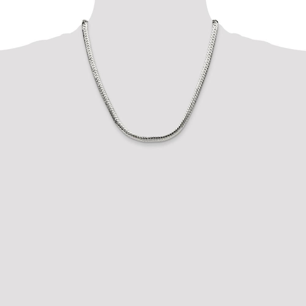 Sterling Silver Polished 6.25mm Curb Link Chain Necklace - 20 inches by Lumare Gioia