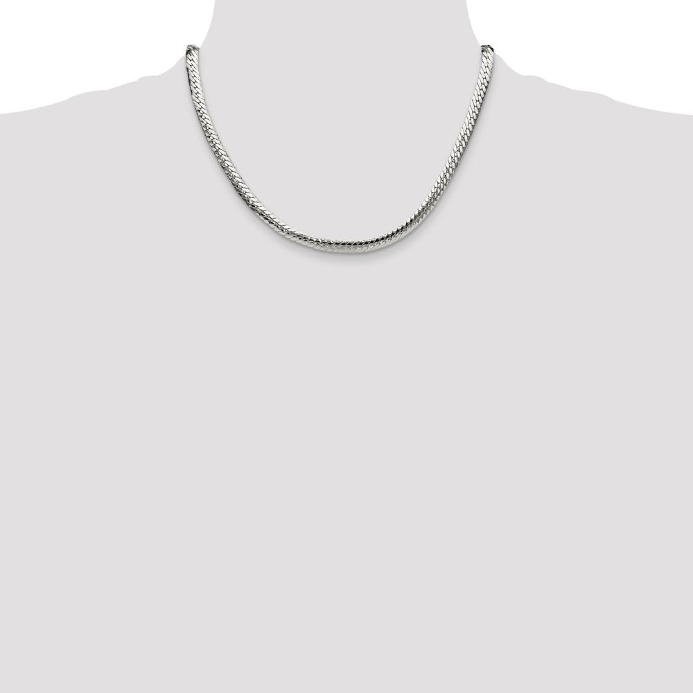 Sterling Silver Polished 6.25mm Double Oval Flat Chain Necklace - 18" Length by Lumare Gioia