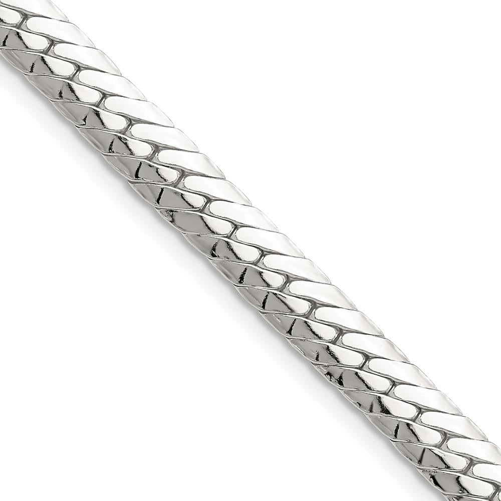 Sterling Silver Polished 6.25mm Double Oval Flat Chain Necklace - 24 Inch Length by Lumare Gioia