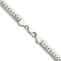 Sterling Silver Polished 6.25mm Double Oval Flat Chain Necklace - 24 Inch Length by Lumare Gioia