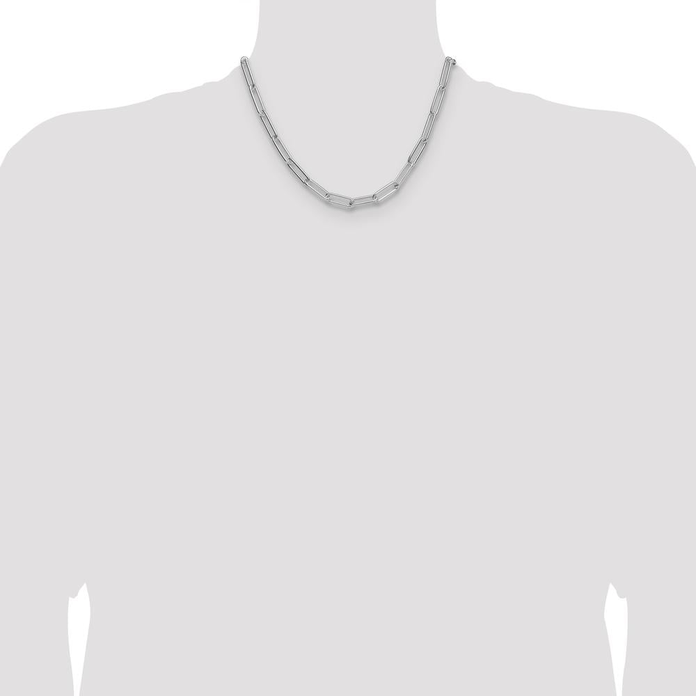 Sterling Silver Polished 6.5mm Paperclip Chain Necklace - 18 Inches by Lumare Gioia