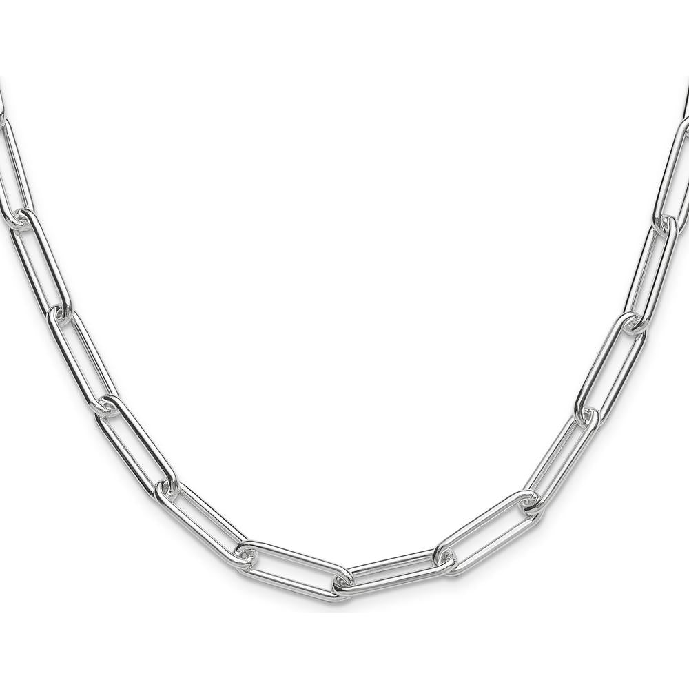 Sterling Silver Polished 6.5mm Paperclip Chain Necklace - 20 Inches by Lumare Gioia