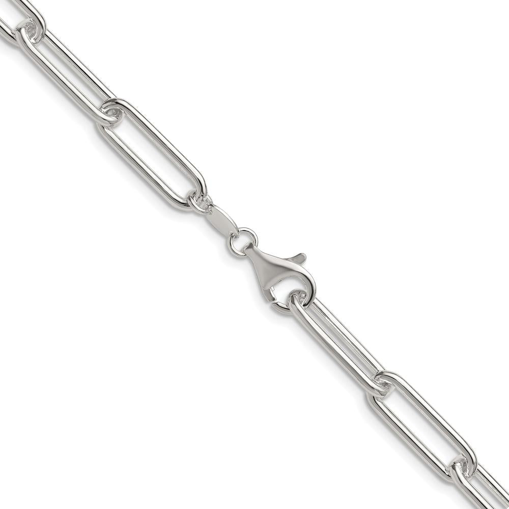 Sterling Silver Polished 6.5mm Paperclip Chain Necklace - 20 Inches by Lumare Gioia