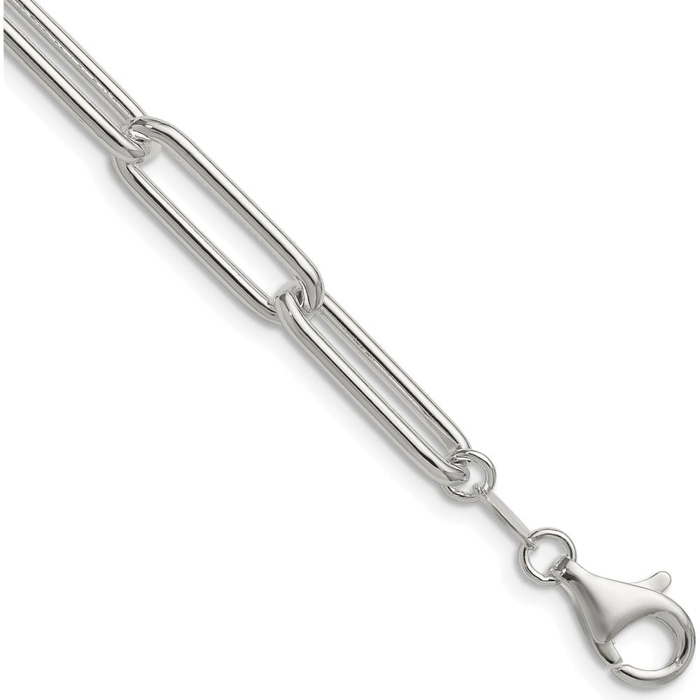 Sterling Silver Polished 6.5mm Paperclip Chain Necklace - 24 Inches by Lumare Gioia