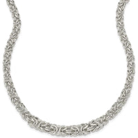 Sterling Silver Polished Byzantine Graduated Link Necklace - 17" Length by Lumare Gioia