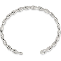 Sterling Silver Polished Curb Link Cuff Bangle - 8.4mm Width by Lumare Gioia