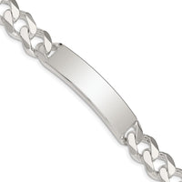 Sterling Silver Polished Curb Link ID Bracelet with Engravable ID Plate - 8 Inches by Lumare Gioia