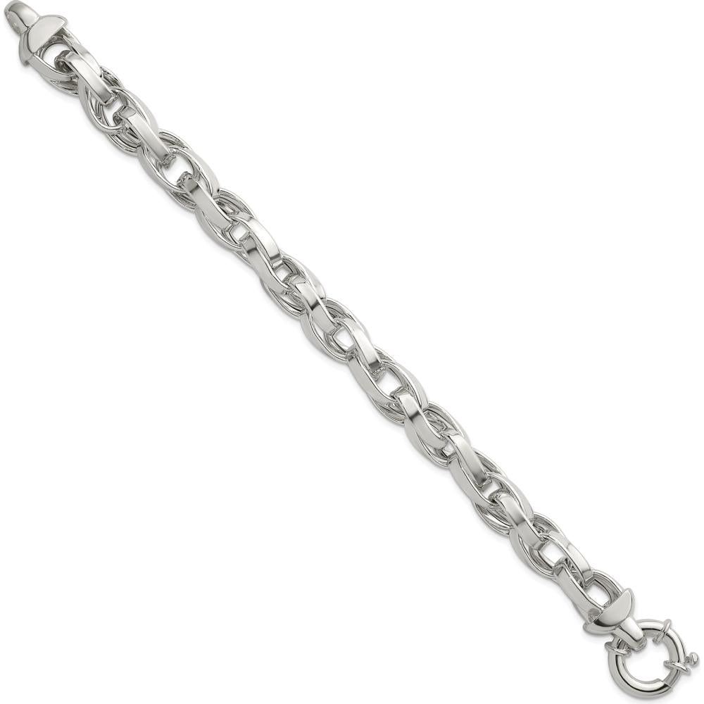 Sterling Silver Polished Double Twisted Link 7.75" Bracelet - Modern Elegance in 925 Sterling Silver by Lumare Gioia