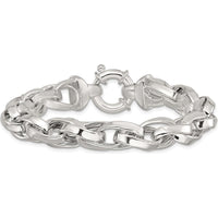 Sterling Silver Polished Double Twisted Link 7.75" Bracelet - Modern Elegance in 925 Sterling Silver by Lumare Gioia