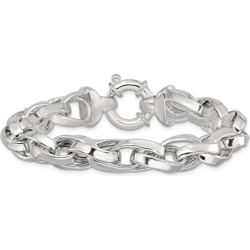 Sterling Silver Polished Double Twisted Link 7.75" Bracelet - Modern Elegance in 925 Sterling Silver by Lumare Gioia
