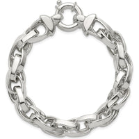 Sterling Silver Polished Double Twisted Link 7.75" Bracelet - Modern Elegance in 925 Sterling Silver by Lumare Gioia