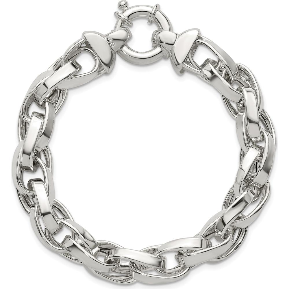 Sterling Silver Polished Double Twisted Link 7.75" Bracelet - Modern Elegance in 925 Sterling Silver by Lumare Gioia