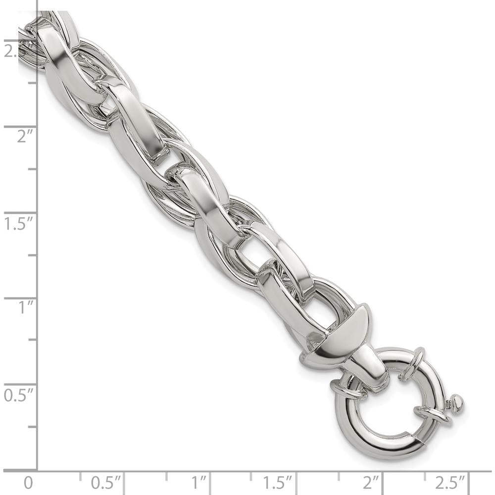 Sterling Silver Polished Double Twisted Link 7.75" Bracelet - Modern Elegance in 925 Sterling Silver by Lumare Gioia
