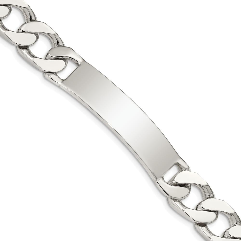 Sterling Silver Polished Engravable Curb Link ID Bracelet - 7.5 inches by Lumare Gioia