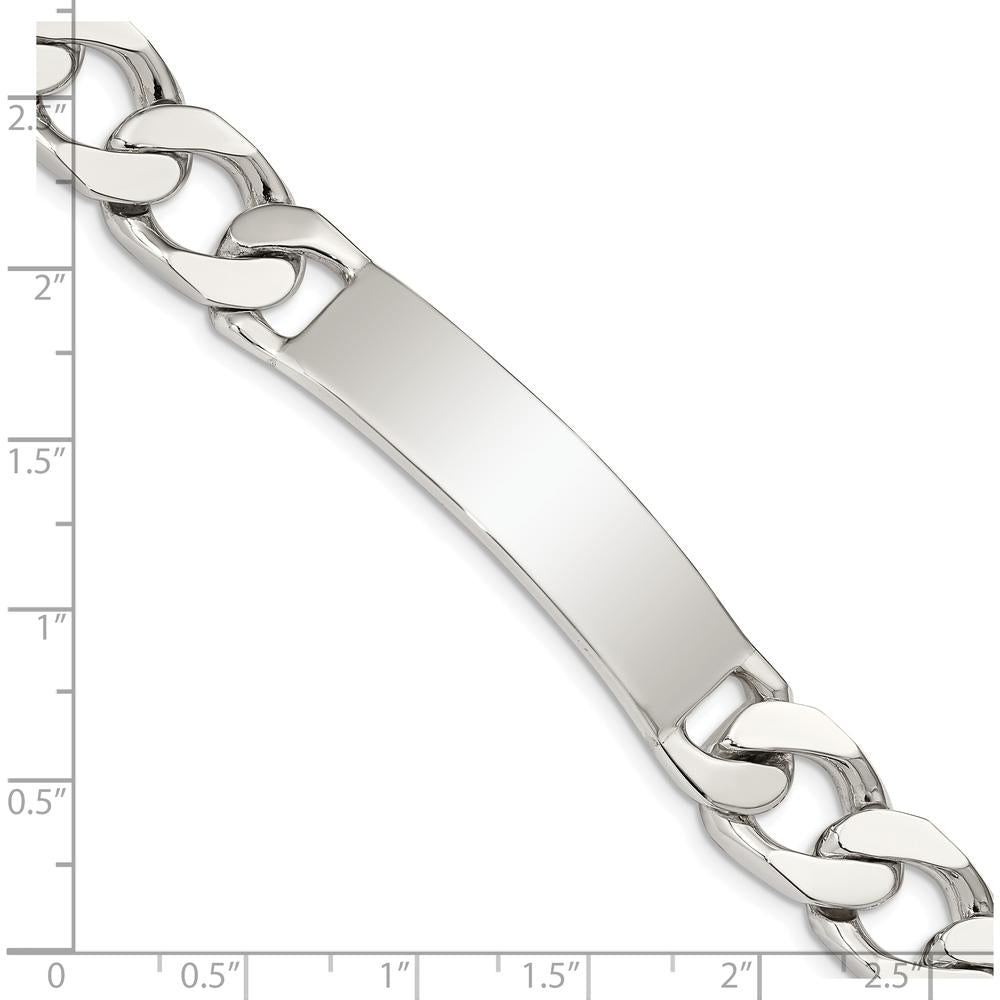 Sterling Silver Polished Engravable Curb Link ID Bracelet - 7.5 inches by Lumare Gioia
