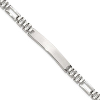 Sterling Silver Polished Fancy Link 7.75" ID Bracelet - Engravable with Lobster Clasp by Lumare Gioia