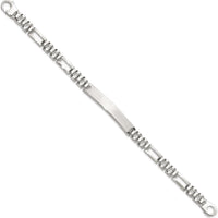 Sterling Silver Polished Fancy Link 7.75" ID Bracelet - Engravable with Lobster Clasp by Lumare Gioia