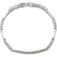 Sterling Silver Polished Fancy Link 7.75" ID Bracelet - Engravable with Lobster Clasp by Lumare Gioia