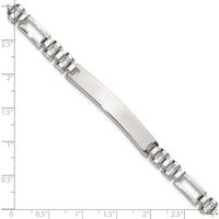 Sterling Silver Polished Fancy Link 7.75" ID Bracelet - Engravable with Lobster Clasp by Lumare Gioia