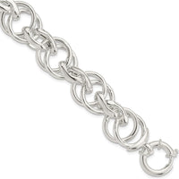 Sterling Silver Polished Fancy Link 8.5" Bracelet - Handmade with Spring Ring Clasp by Lumare Gioia