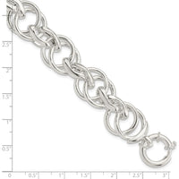 Sterling Silver Polished Fancy Link 8.5" Bracelet - Handmade with Spring Ring Clasp by Lumare Gioia