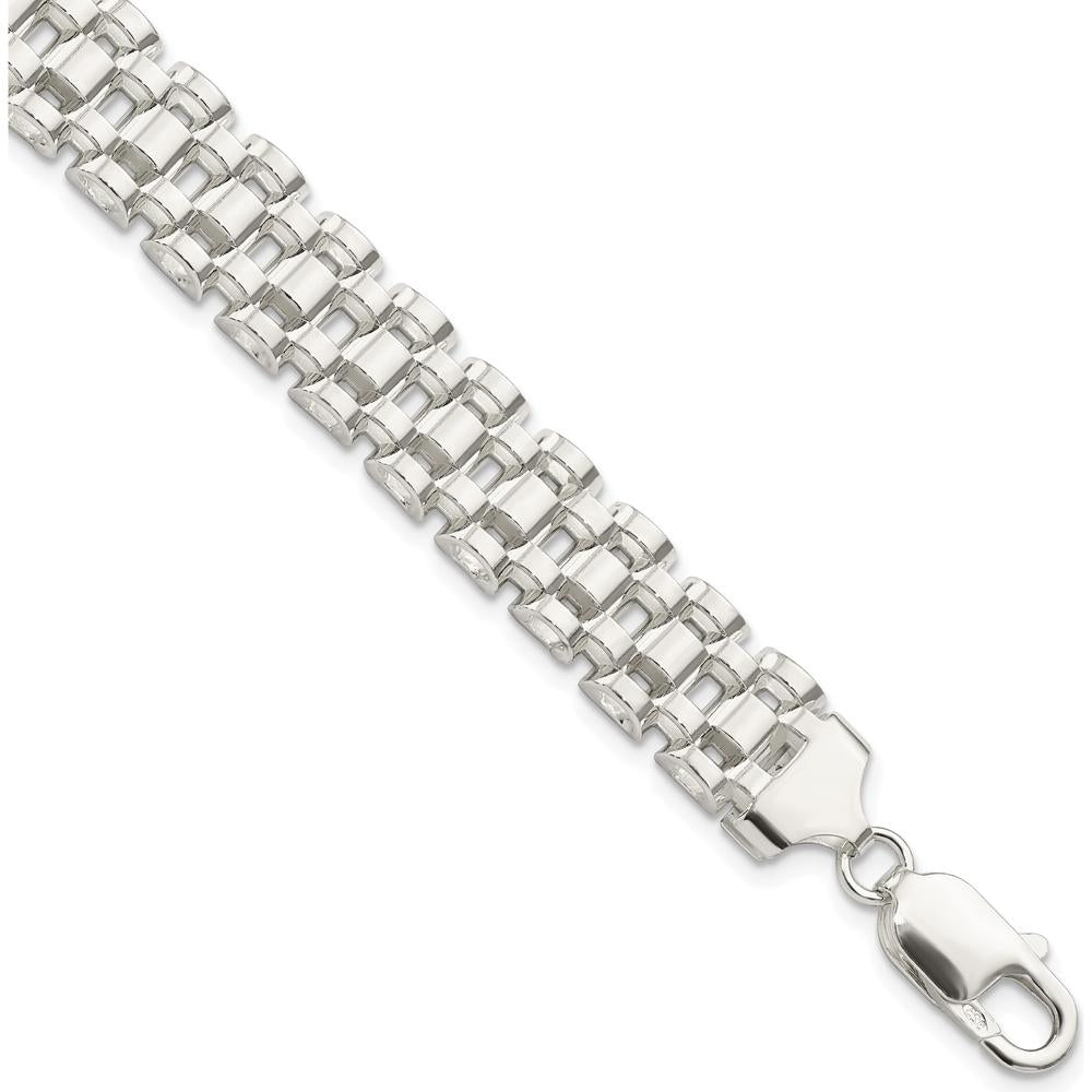 Sterling Silver Polished Fancy Link Bracelet - 7.75in Length by Lumare Gioia