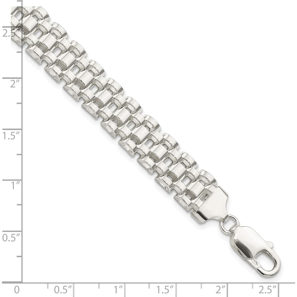 Sterling Silver Polished Fancy Link Bracelet - 7.75in Length by Lumare Gioia