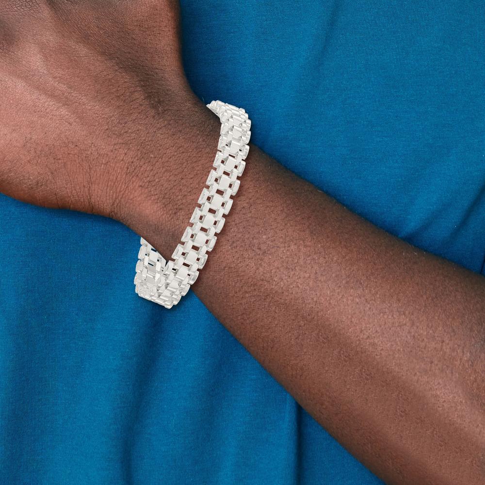 Sterling Silver Polished Fancy Link Bracelet - 7.75in Length by Lumare Gioia