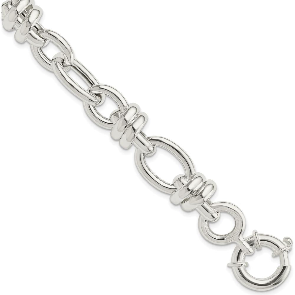 Sterling Silver Polished Fancy Link Bracelet - 8.5" Length by Lumare Gioia