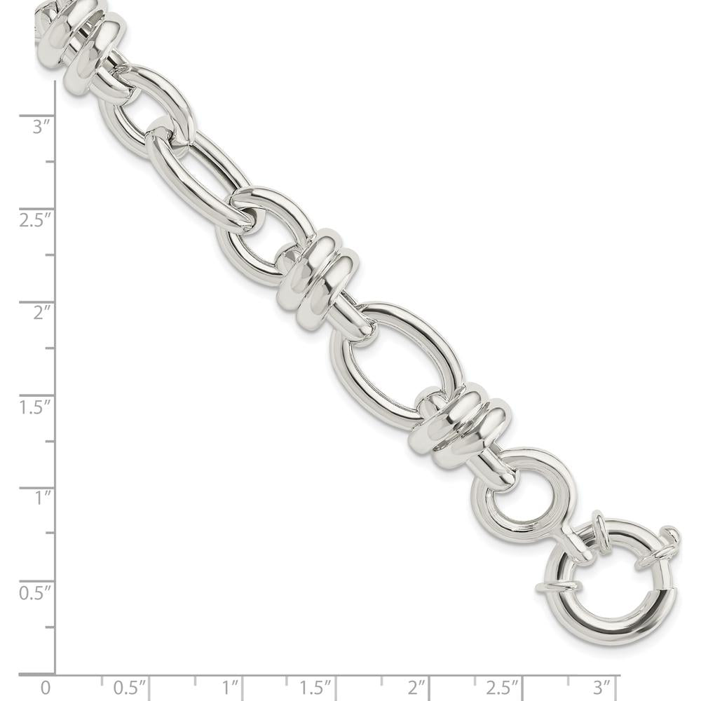 Sterling Silver Polished Fancy Link Bracelet - 8.5" Length by Lumare Gioia
