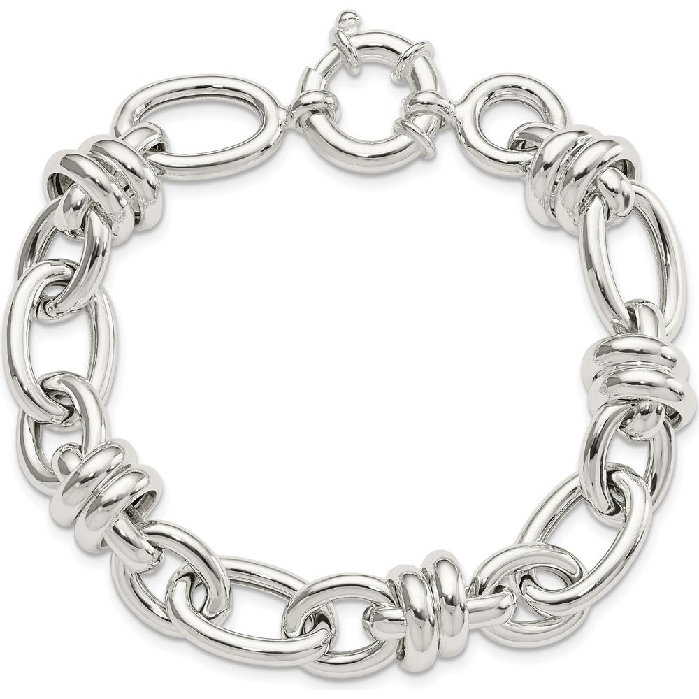 Sterling Silver Polished Fancy Link Bracelet - 8.5" Length by Lumare Gioia