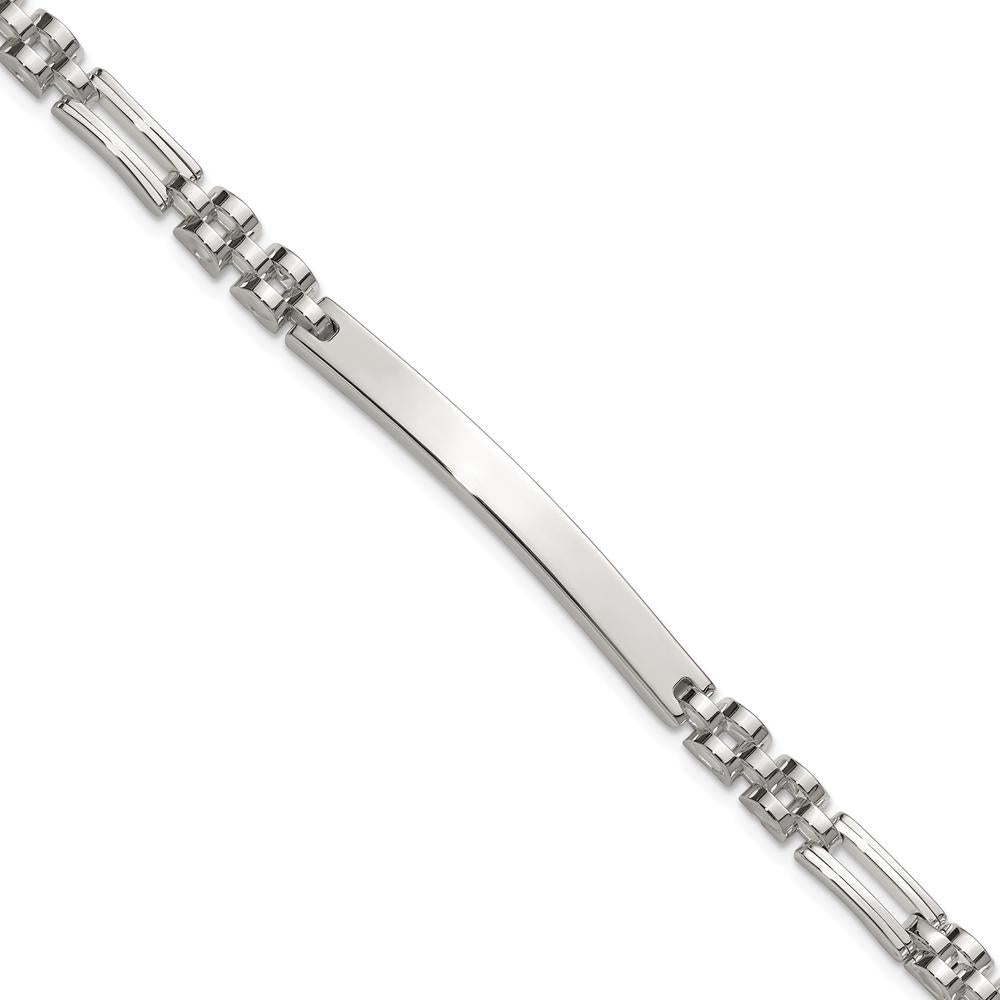 Sterling Silver Polished Fancy Link ID Bracelet - 7.5" Length by Lumare Gioia