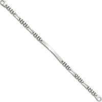Sterling Silver Polished Fancy Link ID Bracelet - 7.5" Length by Lumare Gioia