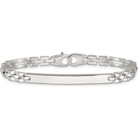 Sterling Silver Polished Fancy Link ID Bracelet - 7.5" Length by Lumare Gioia